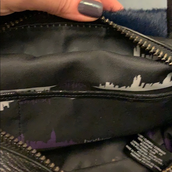 Botkier navy pony hair and black leather satchel - Picture 5 of 6